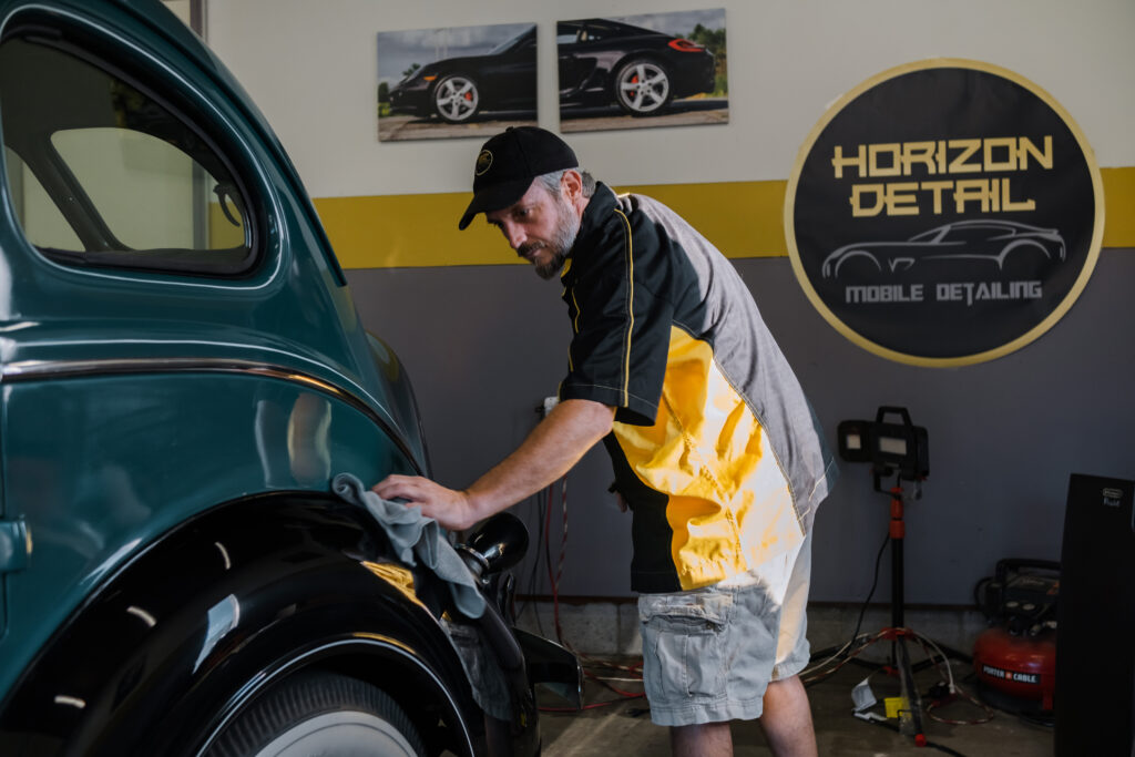 Ceramic coating application on 1920s classic dodge brothers in crown point indiana.