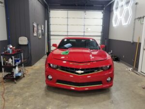 Beautiful red 2010 Camaro SS paint corrected and ceramic coated 03