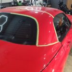 2008 Miata Paint Correction and Ceramic Coating Taped Off Prior To Refinishing
