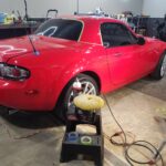 2008 Miata Paint Correction and Ceramic Coating Taped Off Prior To Refinishing with Tools Shown