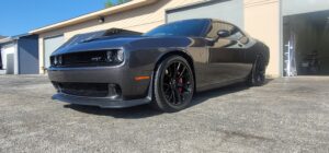 Gorgeous Gun Metal Challenger Complete Paint Correction and Ceramic Coating by Horizon Detail Saint John Indiana