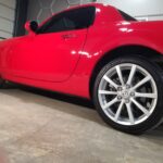 2008 Mazda Miata - Paint Correction and Ceramic Coating - Finished Pictures - Driver Side Dark Room with Spot Light - Horizon Detail Northwest Indiana - Crown Point and Saint John Indiana