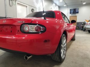 2008 Mazda Miata - Paint Correction and Ceramic Coating - Finished Pictures - - Rear End Passenger Side - Horizon Detail Northwest Indiana - Crown Point and Saint John Indiana