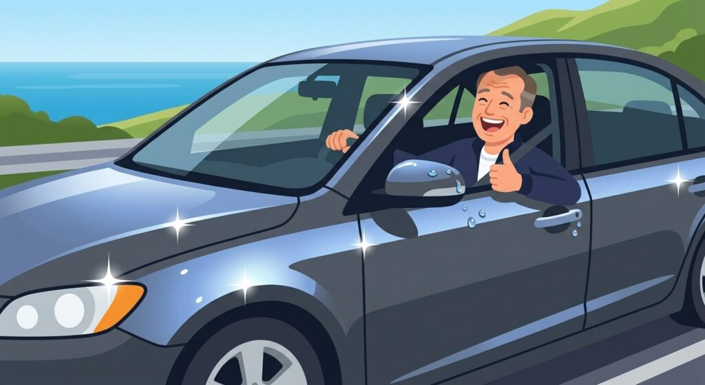 Happiest guy on the planet due to the ceramic coating he got at Horizon Detail