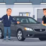 Illustrated image of customer upset with failed ceramic coating on their car